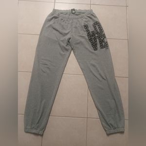 PINK Victoria's Secret Gray Joggers with Black LOVE Print